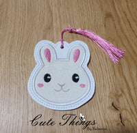 Applique Bunny DIGITAL Embroidery File, In The Hoop, Ornament, Gift Bag Tag, Eyelet