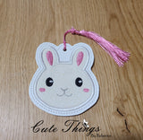 Applique Bunny DIGITAL Embroidery File, In The Hoop, Ornament, Gift Bag Tag, Eyelet