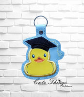 Graduation Duck Applique Snap Tab