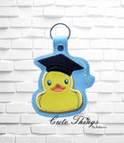 Graduation Duck Applique Snap Tab