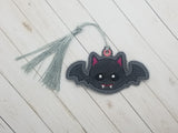 Bat  DIGITAL Embroidery File, In The Hoop Bookmark, Ornament, Gift Bag Tag