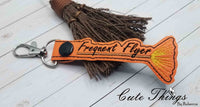 Frequent Flyer DIGITAL Embroidery File, In The Hoop Key fob, Snap tab, Keychain