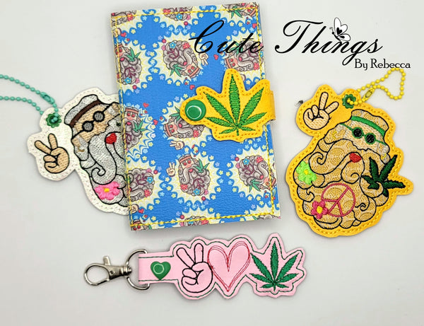 Pot Bundle DIGITAL Embroidery File, Cord Wrap/Notebook Cover Tab only, Eyelet/Bookmark, Snaptab and Stand alone