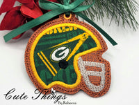 Helmet Applique DIGITAL Embroidery File, In The Hoop Bookmark, Ornament, Gift Bag Tag, Eyelet