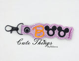 Boo! DIGITAL Embroidery File, In The Hoop Key fob, Snap tab, Keychain, Bag Tag
