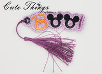 Boo! DIGITAL Embroidery File, In The Hoop Bookmark, Ornament, Gift Bag Tag, Eyelet