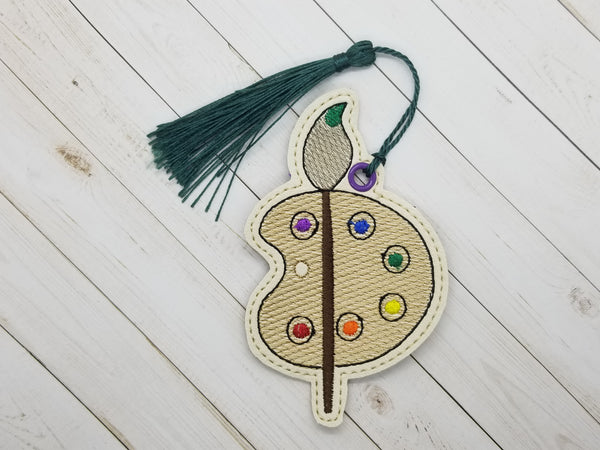 Paint Pallete Bookmark  DIGITAL Embroidery File, In The Hoop Bookmark, Ornament, Gift Bag Tag