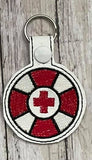 Lifeguard  Embroidery File, In The Hoop Key fob, Snap tab, Keychain