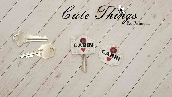 Cabin Key Cover DIGITAL Embroidery File, In The Hoop Key Covers