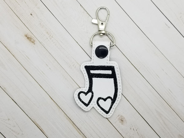 Music Note with Hearts DIGITAL Embroidery File, In The Hoop 4x4 Key fob, Snap tab, Keychain, Cute Things By Rebecca