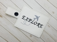 Explore Luggage Tag DIGITAL Embroidery File Key fob, Snap tab, Keychain