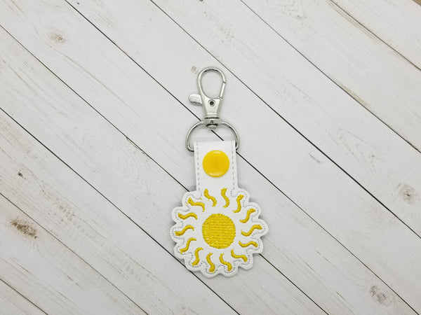 Sun DIGITAL Embroidery File Key fob, Snap tab, Keychain