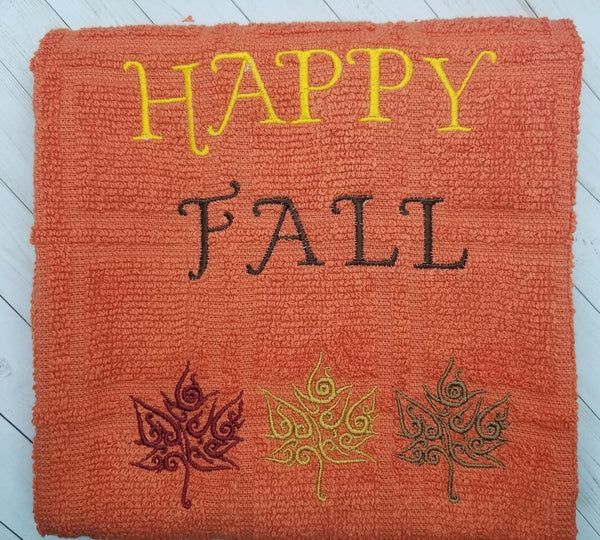 Happy Fall DIGITAL Embroidery File 4x4, 5x7, Cute Things by Rebecca