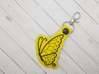 Pretty Butterfly DIGITAL Embroidery File, In The Hoop 4x4 Key fob, Snap tab, Keychain, Cute Things By Rebecca