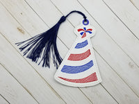 Festive Party Hat DIGITAL Embroidery File, In The Hoop Bookmark, Ornament, Gift Bag Tag, Cute Things By Rebecca