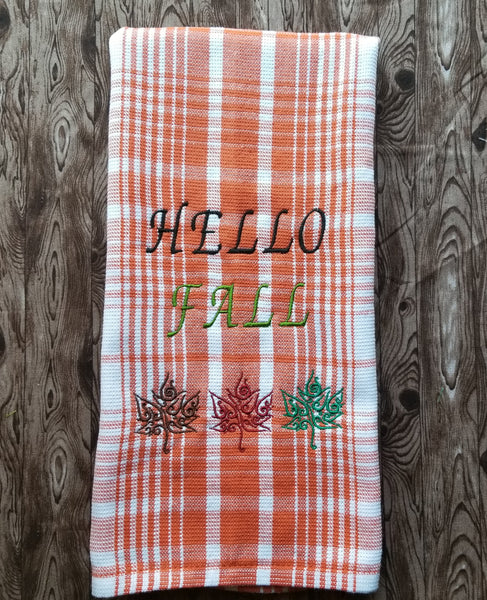 Hello Fall DIGITAL Embroidery File 4x4, 5x7, Cute Things by Rebecca