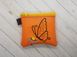 Butterfly with Flower Zipper Bag DIGITAL Embroidery File, In The Hoop, 4x4, mini bag, coin purse Cute Things By Rebecca