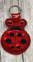 Ladybug DIGITAL Embroidery File, In The Hoop Key fob, Snap tab, Keychain