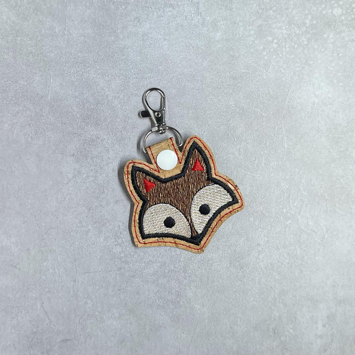 Fox Face DIGITAL Embroidery File, In The Hoop Key fob, Snap tab, Keych ...